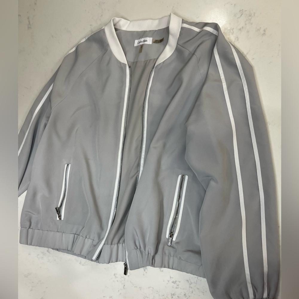 Women's Gray Bomber Jacket - Picture 9 of 13